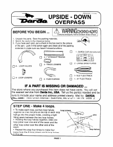 Manual Darda 11173 Upside Down Overpass Race Track