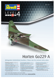 Manual Revell set 03859 Airplanes Horten G0229 A