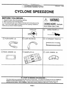 Manual Darda 11234 Cyclone Speedzone Race Track
