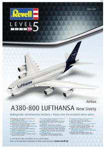 Manual Revell set 03872 Airplanes Airbus A380-800 Lufthansa
