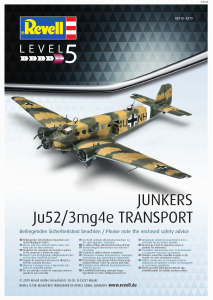 Manual Revell set 03918 Airplanes Junkers Ju52/3mg4e Transport