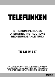 Manuale Telefunken TE32845B17 LED televisore