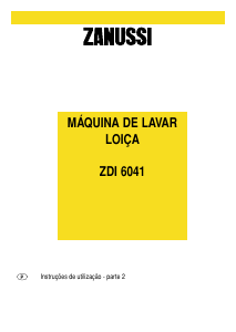 Manual Zanussi ZDI6041W Máquina de lavar louça