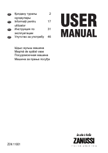 Руководство Zanussi ZDN11001XA Посудомоечная машина