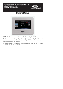 Manual Carrier SYSTXCCITC01-A Infinity Touch Thermostat