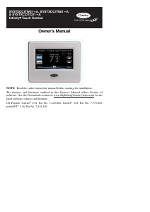 Manual Carrier SYSTXCCITN01-A Infinity Touch Thermostat