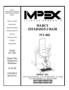 Handleiding Impex IVT-845 Fitnessapparaat