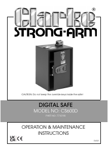 Manual Clarke CS600D Safe
