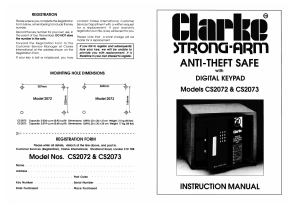 Handleiding Clarke CS2072 Kluis