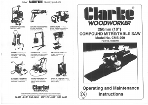 Manual Clarke CMS250 Mitre Saw