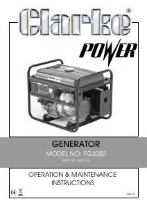 Manual Clarke FG3050 Generator