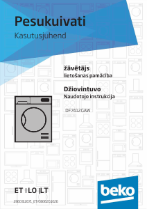 Vadovas BEKO DF7412GAW Džiovyklė