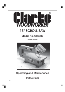Manual Clarke CSS 300 Scroll Saw
