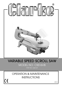 Manual Clarke CSS 16VB Scroll Saw