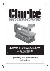 Manual Clarke CSS 400 Scroll Saw
