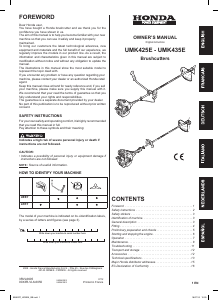 Mode d’emploi Honda UMK435E Débroussailleuse