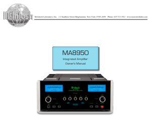 Manual McIntosh MA8950 Amplifier