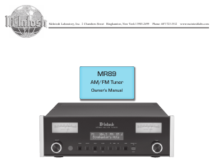 Handleiding McIntosh MR89 Tuner