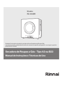 Manual Rinnai RD-650BR Máquina de secar roupa