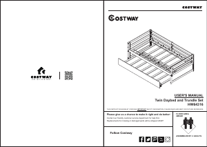 Handleiding Costway HW64316ESC Bedframe