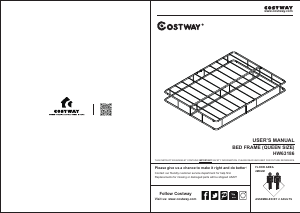 Manual Costway HW63186A Bed Frame