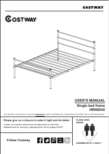 Handleiding Costway HW68540BKA Bedframe