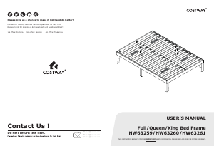 Manual Costway HW63261BNC Bed Frame