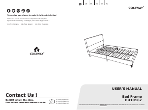 Manual Costway HU10162GR-FA Bed Frame