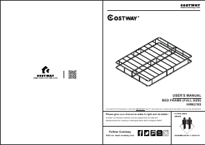 Manual Costway HW63185A Bed Frame
