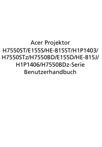 Bedienungsanleitung Acer H7550ST Projektor
