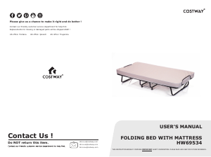 Manual Costway HW69534NYA Bed Frame