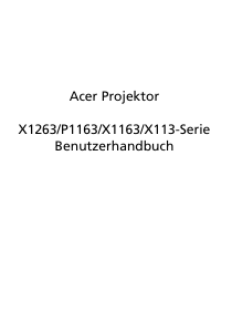 Bedienungsanleitung Acer P1163 Projektor