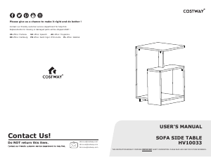 Manual Costway HV10033CFA Coffee Table