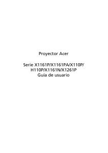 Manual de uso Acer X110P Proyector