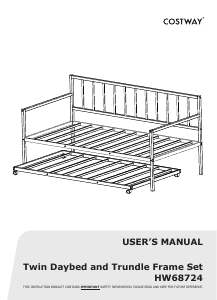 Manual Costway HW68724SLA Day Bed