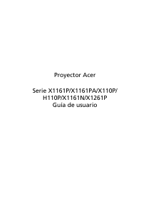 Manual de uso Acer X1161P Proyector