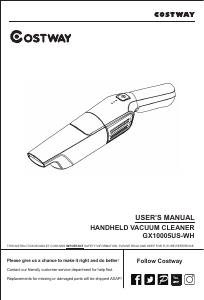 Manual Costway GX10005US-WHA Handheld Vacuum