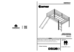 Manual Costway HW64315ESB Loft Bed