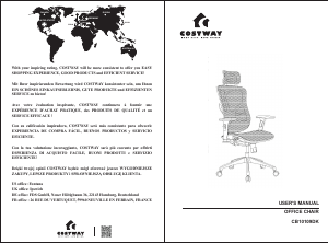 Mode d’emploi Costway CB10109DKA Chaise de bureau