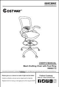 Manual Costway HW66172A Office Chair