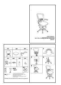 Manual Costway HW65397A Office Chair