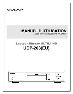 Mode d’emploi Oppo UDP-203 Lecteur de blu-ray