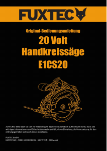 Bedienungsanleitung Fuxtec FX-E1CS20 Kreissäge