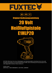 Bedienungsanleitung Fuxtec FX-E1HLP20 Heissluftpistole