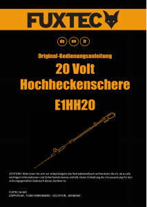Bedienungsanleitung Fuxtec FX-E1HH20 Heckenschere