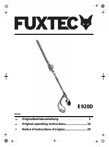 Manual Fuxtec E920D Hedgecutter