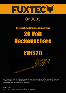 Bedienungsanleitung Fuxtec FX-E1HS20 Heckenschere