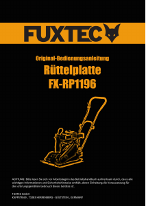 Bedienungsanleitung Fuxtec FX-RP1196 Plattenverdichter