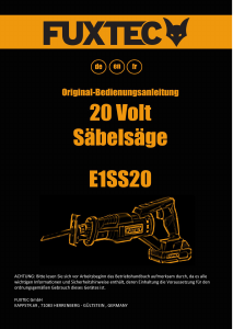 Bedienungsanleitung Fuxtec FX-E1SS20 Säbelsäge