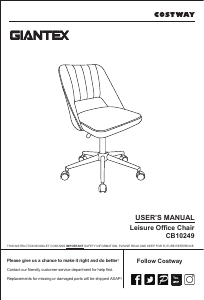 Manual Giantex CB10249GNA Office Chair